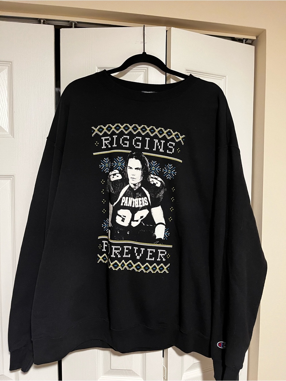 Black Graphic 'Riggins Forever' Crewneck Sweatshirt